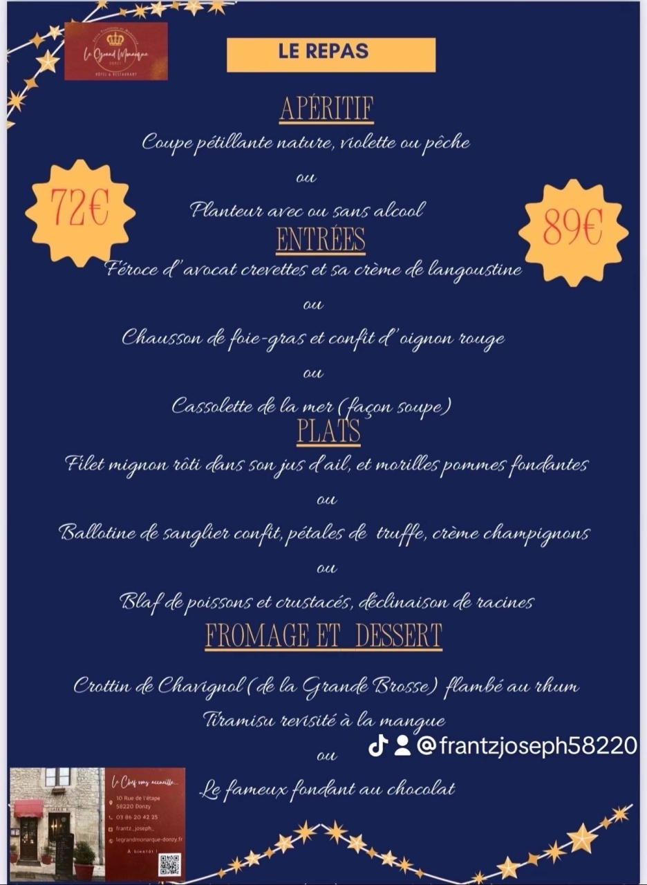 Evenements - Le Grand Monarque - restaurant DONZY - restaurant a faire DONZY